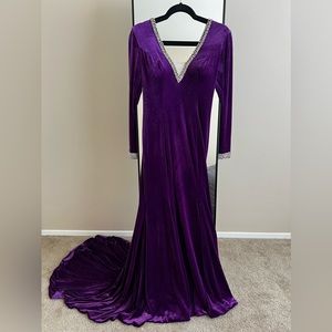 Purple velvet formal gown
